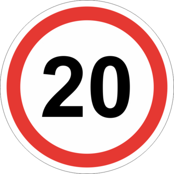 Знак 3.24 ограничение максимальной скорости (20 км/ч) - Дорожные знаки - Запрещающие знаки - vektorb.ru