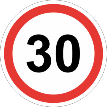 Знак 3.24 ограничение максимальной скорости (30 км/ч) - Дорожные знаки - Запрещающие знаки - vektorb.ru