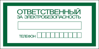 S25 Ответственный за электробезопасность - Знаки безопасности - Знаки по электробезопасности - vektorb.ru